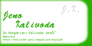 jeno kalivoda business card